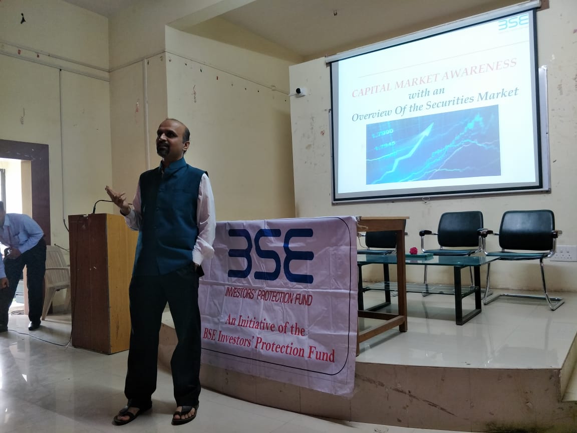 An Expert Guest Session on share market has been organized for BBA and BCA students. Dr.Virendra Tatake of Pune has enlightened students on the topic. The session was coordinated by Mr. Gosavi. 